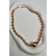 Modex Taş Detaylı Sıralı Top Kolye (Ccb Ölçü:45+5 Cm)