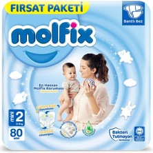 Molfix Bebek Bezi Fırsat Paketi 2 Beden 3-6 kg 80 Adet Brnm  [gymberq]