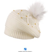 Kardelen Butik Denizli Ponponlu Taşlı Bere