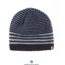 Kardelen Butik Denizli Triko Astarlı Çizgili Termal Kar Beresi Kadın ve Erkekler Için