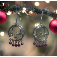 Crystal Atelier Zarif Çiçek Detaylı Inci Boncuklu Halka Küpe