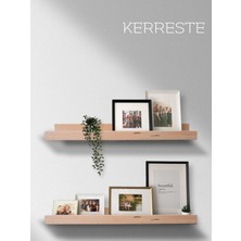 Kerreste Ahşap Resim/çerçeve Duvar Rafı 2li Set