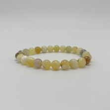 Yıldız Doğal Taş Sarı Opal 8mm Elastik Misinalı Doğal Taş Bileklik