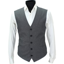 Mentor Regalo Erkek Yelek V Yaka Siyah Desenli 50581