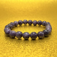 Yıldız Doğal Taş Lepidolit 8mm Elastik Misinalı Doğal Taş Bileklik