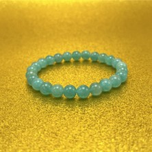 Yıldız Doğal Taş Premium Kalite Amazonit 8mm Elastik Misinalı Doğal Taş Bileklik