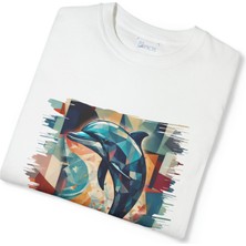 Blue Cometis Yunus Balığı Tasarımlı Unisex T-Shirt