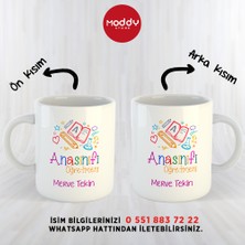 Moddy Store Kişiye Özel Isimli Anasınıfı Öğretmeni Renkli Baskılı Kupa Bardak Hediyelik