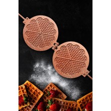 Gerçek Trend Granit 6 Bölmeli Kalp Şekilli Ocak Üstü Waffle Tavası Kalıbı
