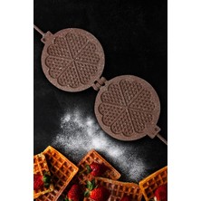 Gerçek Trend Granit 6 Bölmeli Kalp Şekilli Ocak Üstü Waffle Tavası Kalıbı