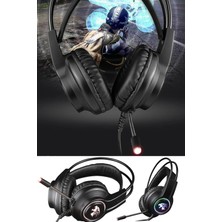 Utelips Oyuncu Gamer Ses Kasma Kulaklıklığı Pubg Call Of Duty Mikrafonlu Set Rgb Aydınlatmalı V9000 Model