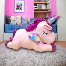 Mellito Toyzz 70 cm Pony,tek Boynuzlu At, Peluş Oyuncak Uyku Arkadaşı Ünicorn