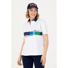 U.S. Polo Assn. Kadın Beyaz Polo Yaka Tişört 50263959-VR013