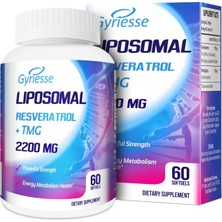 Gyriesse Liposomal 2200MG High Dose Softgel, Trans-Resveratrol 1700MG Plus Tmg 500MG, Powerful Antioxidant For Anti-Aging, Skin Health, Cell Repair, Boost Nad+, Energy & Immune And Overall Health - 60 Softgels