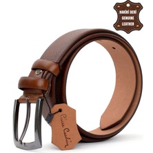 Pierre Cardin PC404 Erkek 4 cm Deri Kemer Camel