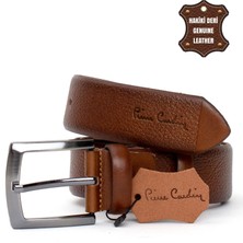 Pierre Cardin PC404 Erkek 4 cm Deri Kemer Camel