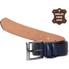 Pierre Cardin PC404 Erkek 4 cm Deri Kemer Lacivert