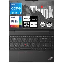 Lenovo Thinkpad E16 Gen 1 Intel Core I5-1335U 16GB 1TB+512GB SSD 16" Wuxga Freedos Taşınabilir Bilgisayar 21JQS1TTZX013