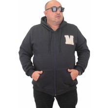 Starbattal Büyük Beden Fermuarlı Sweat M 23217 Lacıvert