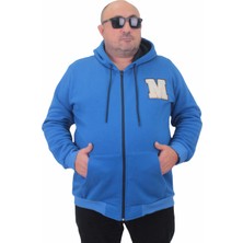 Starbattal Büyük Beden Fermuarlı Sweat M 23217 Saks