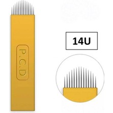Adanil 10 Adet Pcd 0.25MM Kalınlık Kalıcı Makyaj Microblading Iğnesi 14U