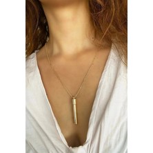 Herşey Nota Dilek Kolyesi Unisex Kapaklı Çubuk Bar Kolye Gold