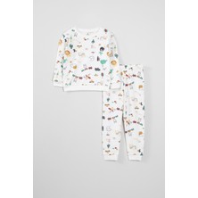 Krazber Bebek Hayvanlar Baskılı Pijama Takımı