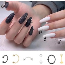 Adanil Tırnak Piercingi Nail Art Süsleme Piercing Altın 1 Adet