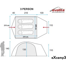 Evolite Excamp 3 Pro Çadır - 4 Mevsim