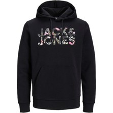 Jack & Jones 12250682 Jjejeff Crop Logo Sweat Siyah