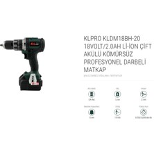 Kale Pro Klpro 18 Volt / 2.0 Ah Li-Ion Çift Akülü Kömürsüz Profesyonel Darbeli Matkap ( KLDM18BH-20)