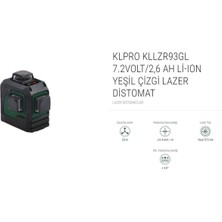 Kale Pro Klpro 7.2 Volt / 2,6 Ah Li-Ion Yeşil Çizgi Lazer Distomat ( KLLZR93GL)