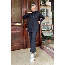 Bwest Çıtçıtlı Yandan Cepli Ikili Sade Basic Eşofman Spor Takımı - 12009 - Lacivert