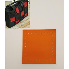 Angel Çanta Aksesuar 10X10 cm Kare Suni Deri Turuncu Renk 1 Adet