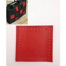 Angel Çanta Aksesuar 10X10 cm Kare Suni Deri Kırmızı Renk 1 Adet