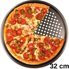 Multiamo Teflon Delikli Pizza Tepsisi-Tavası/ Lahmacun Pide Tepsisi 32 cm