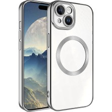 ZORE Apple  iPhone 15 Plus Uyumlu Magsafe Şarj Destekli Kamera Korumalı Şeffaf Kenarları Renkli Kapak