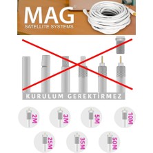 Uydupark Mag 10 Metre Hazır-Tak-Kullan F Konnektörlü  Uydu Anten Kablosu