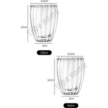 Tilbe Home Çift Cidarlı Içten Burgulu Kristal Cam Bardak Çay Süt Kahve Kupası Sıcak & Soğuk Içecek Bardağı