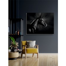 Harz Dekor Asil Asrın Cesur Siyah At Kanvas Tablo Minimalist, Dekoratif, Soyut, Modern