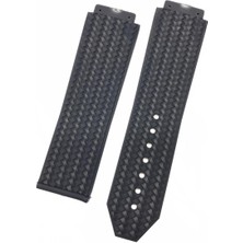 Mercan Saat Hublot Big Bang Uyumlu Örgü Yüzeyli Lacivert Silikon Saat Kordonu