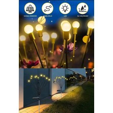 Bagist Güneş Enerjili Beyaz Bahçe Aydınlatma 8 Led'li Şık Dekoratif Solar Bahçe Lambası 1 Adet