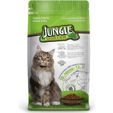 Jungle Tavuklu ve Balıklı Yetişkin Kedi Maması 15 kg