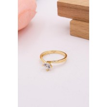 Latif Kuyumcu 14 Ayar Altın Yüzük Alyans Tektaş Kadın Yüzük LKYZK1358