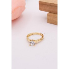 Latif Kuyumcu 14 Ayar Altın Yüzük Alyans Tek Taş Kadın Yüzük LKYZK1360