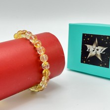 Yıldız Doğal Taş Sitrin 8mm Elastik Misinalı Doğal Taş Bileklik