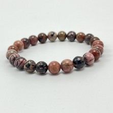 Yıldız Doğal Taş Rodanit 8mm Elastik Misinalı Doğal Taş Bileklik