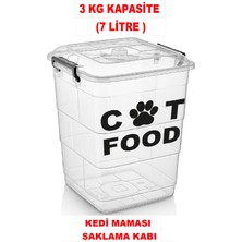 Deembro 3 kg Kapasite Kedi Için Kuru Mama Saklama Kabı Kutusu Boş Kapasite Kedi Maması Saklama Kabı Kutusu