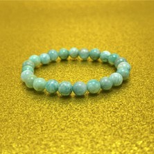 Yıldız Doğal Taş Amazonit 8mm Elastik Misinalı Doğal Taş Bileklik