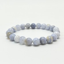 Yıldız Doğal Taş Kalsedon 8mm Elastik Misinalı Doğal Taş Bileklik